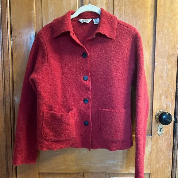 L.L. Bean Boiled Wool Cardigan Jacket - Picture 6 of 12